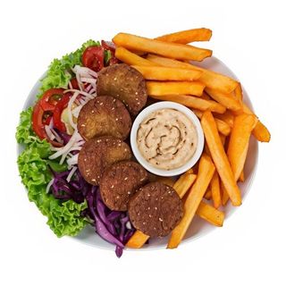 Oferta plato kebab falafel