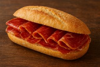 Bocadillo con caña de lomo ibérica
