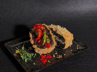 1. black sushi-burger mix