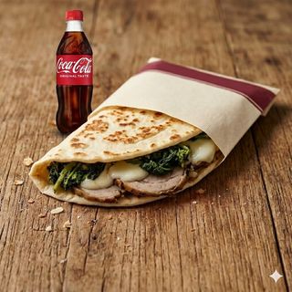 Porchetta, mozzarella fior di latte e friarielli Campani + bibita