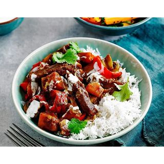 Pepper Steak with Steamed Rice