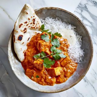 Butter paneer + rice + naan + soda