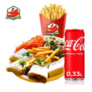 Zestaw Rollo Wołowina Classic + Coca-Cola 330ml+ Pocket Frytki