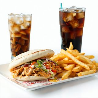 Menú Arepa Pollo + Patatas + Bebida