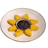 Топени сиренца със сладко от боровинки