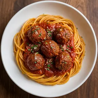 Spaghetti and meatballs