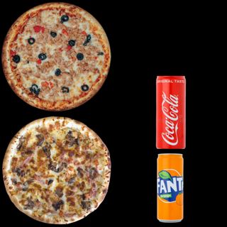 Pizza Tuna Fish + Pizza Chicken Supreme + 2 Soda