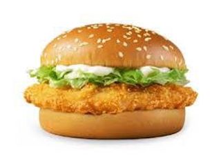 Chicken burger menu