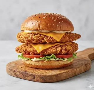 Chicken & beef burger
