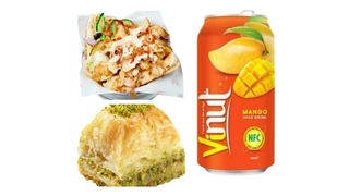 Zarin Kebab  Bułka + Napój Mango 330 ml + Baklava