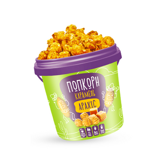 Попкорн у карамелі з арахісом (1л)