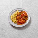 Bacalao con tomate con patatas