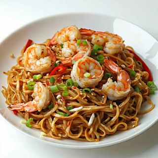 Tallarines Chino Con Gambas