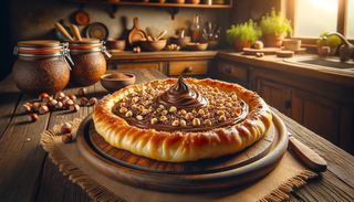 Langoș cu cremă de cacao și alune