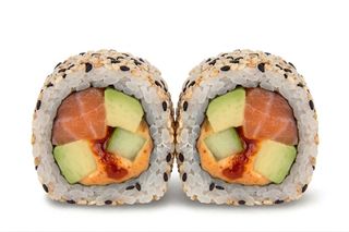 55. Spicy Salmón Uramaki (8 Uds.)