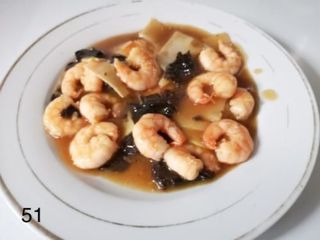 51. Gamberetti con Bambù e funghi