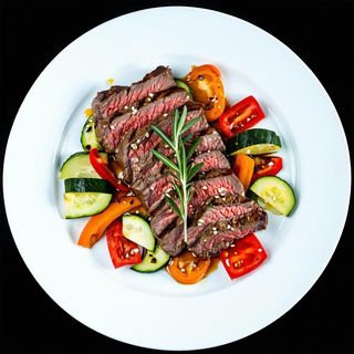 Manzo con verdure alla piastra