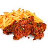 Korean Fried Chicken and fries