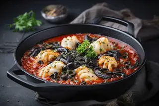 Spaghetti Nero Di Sepea Sauce Tomate
