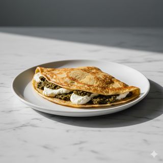 Stracchino con paté d'oliva