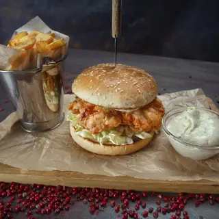 Crispy chicken burger