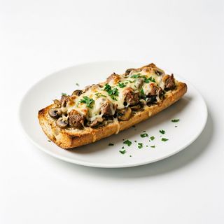 Zapiekanka ser z pieczarkami i jagnięciną