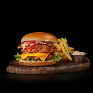 Big pork-beef burger meniu