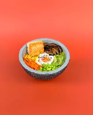 Bibimbup grilled salmon