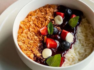 Terci de orez cu zmeura și ciocolata alba