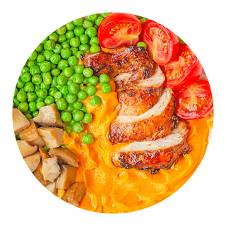 Боул з бататом та саженою курочкою (400г)