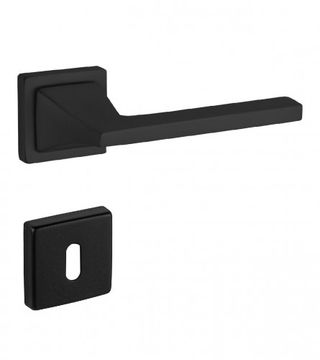 (209377) Kvaka za vrata sa štitom ključ KARO AL3904501 mat crna