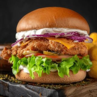 Hamburguesa De Pollo Frito (Grande)