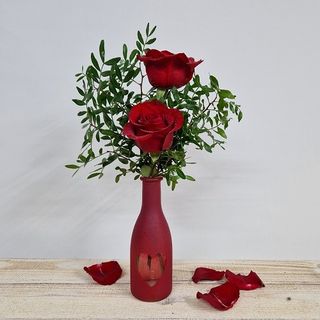 Botellita de Amor. 2 Rosas