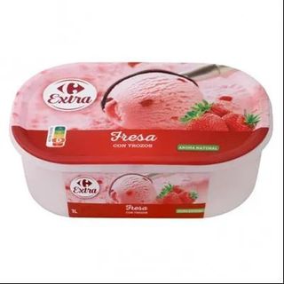 Helado De Fresa Carrefour 1000 Ml.