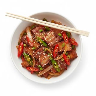 Maiale saltato con salsa piccante