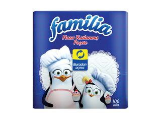 Салфетки Familia Сгънати 1/8 30Х30 100 Бр Пакет-034161