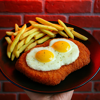 Milanesa a Caballo de Pollo 