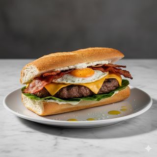 Bocadillo De Hamburguesa Completa