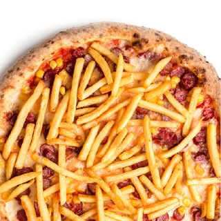 Піца з кукурудзою та картоплею фрі