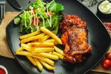 Chicken BBQ 2 pcs Chips & Salad
