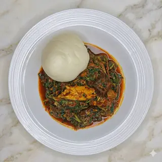 Soup, Goatmeat And Swallow