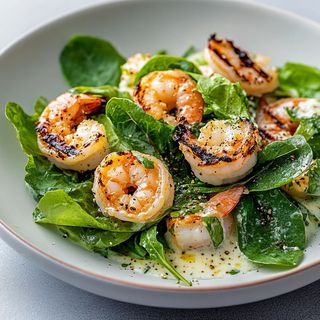 Sałata z krewetkami lub grillowanym serem halloumi 300g