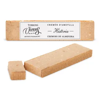 Turrón Historia Cremoso de Almendras Vicens Tabla 300 Gr.