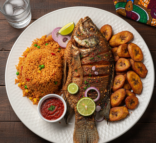 Fish, Rice & Plantain Platter
