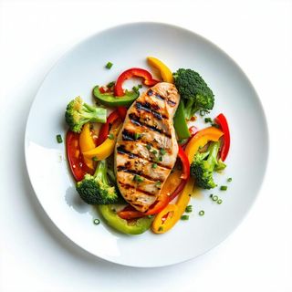 Piatto con carne e verdure a scelta