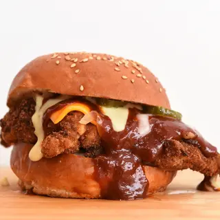 Honey Glaze Chicken Burger with  Fries