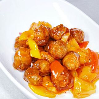 103.Maiale in pastella con salsa BBQ o di prugne