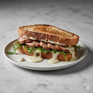 Bocadillo De Lomo De Cerdo, Rúcula Y Alioli