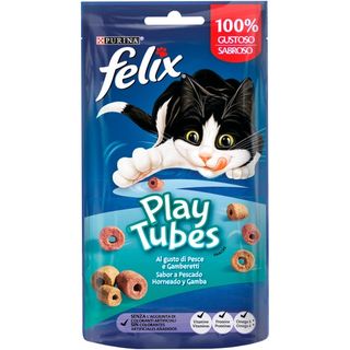0.05 KG Felix Play Tubes Pescado y Gambas Bocaditos para gatos