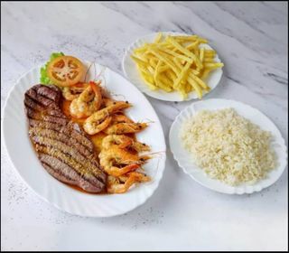 Bife com Camarão